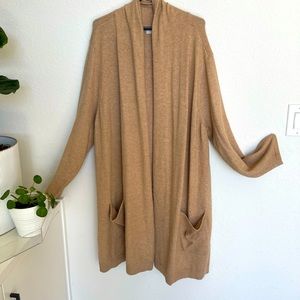 LOFT PLUS Camel Pocketed Cardigan Sweater Jacket